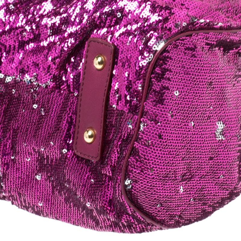 Marc Jacobs Fuchsia Sequins New York Rocker Stam Shoulder Bag 1