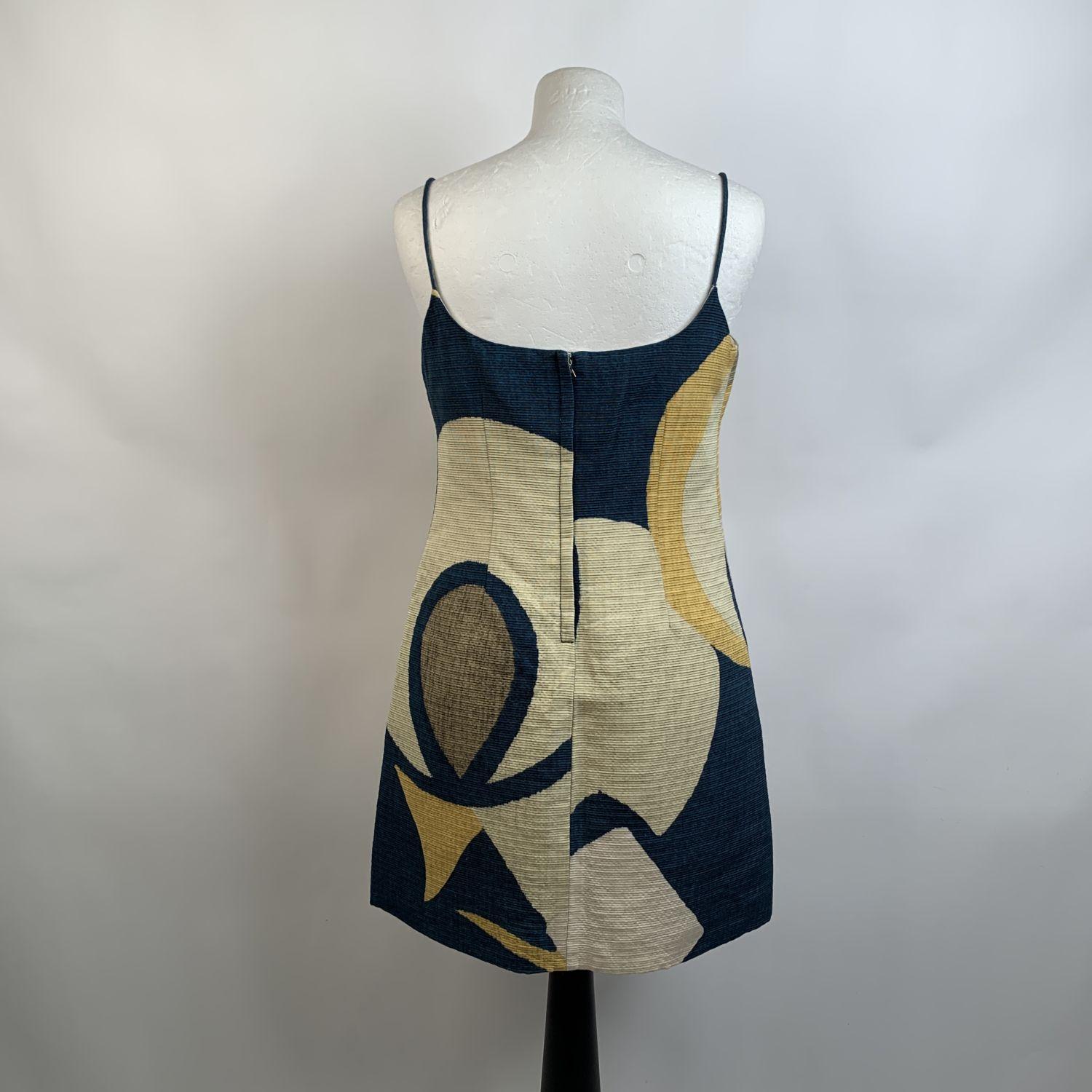 Gray Marc Jacobs Geometric Cotton and Silk Mini Dress Size 6