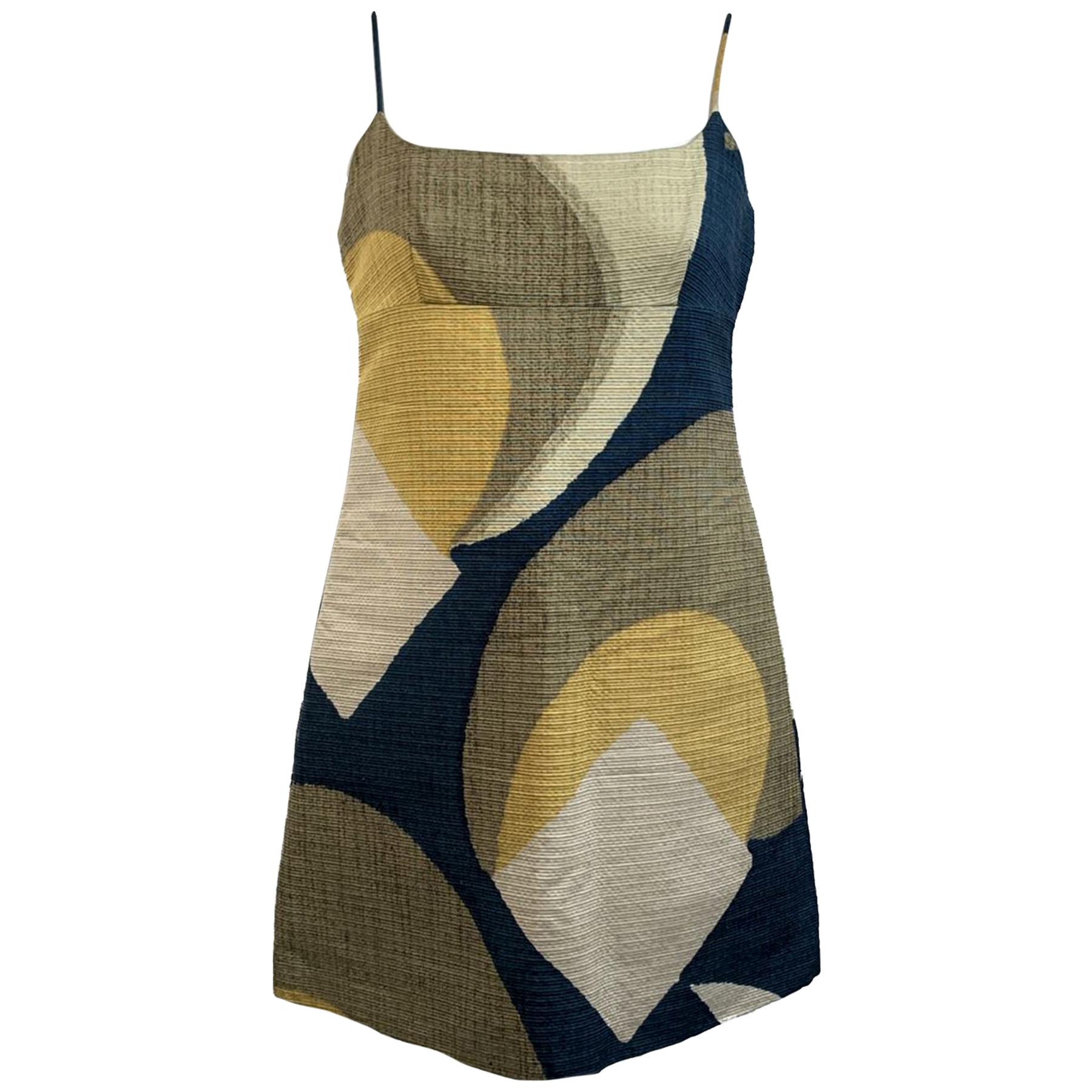 Marc Jacobs Geometric Cotton and Silk Mini Dress Size 6