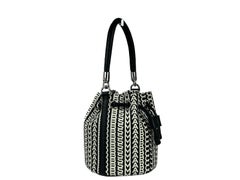 Marc Jacobs Geometric Monogram Bucket Bag — Silver