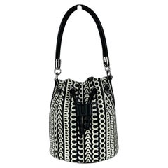 Marc Jacobs Geometric Monogram Bucket Bag — Silver