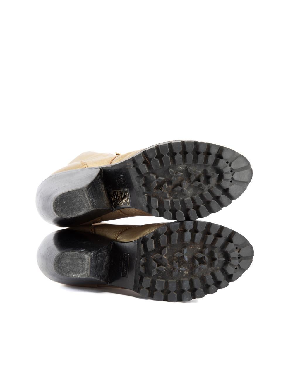Marc Jacobs Gold Platform Heeled Boots with Shearling Taille UK 3 Bon état - En vente à London, GB