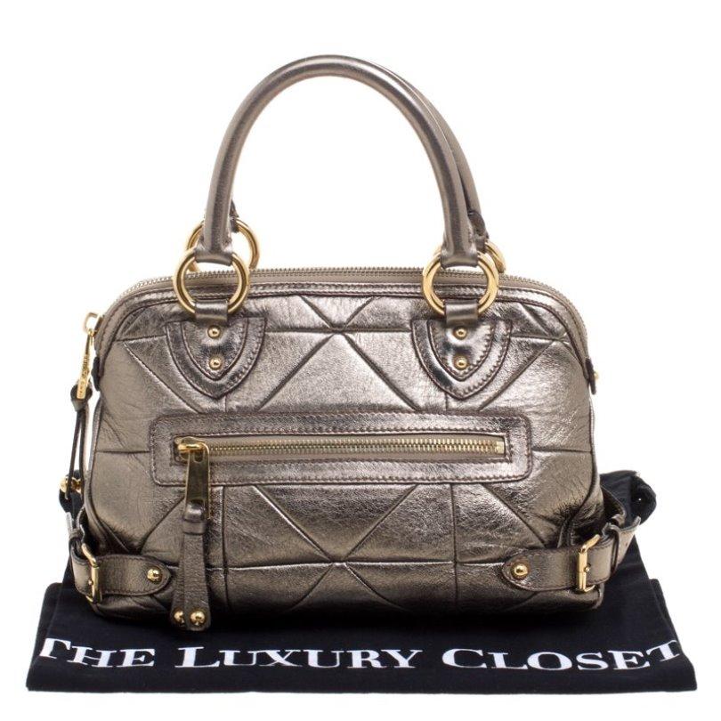 Marc Jacobs Gold Quilted Leather Satchel 8