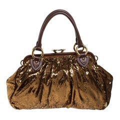 Marc Jacobs Gold Sequins New York Rocker Stam Shoulder Bag