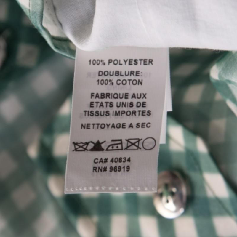 Marc Jacobs Grün und Weiß kariertes langärmeliges Hemd aus Organza S im Zustand „Gut“ im Angebot in Dubai, Al Qouz 2