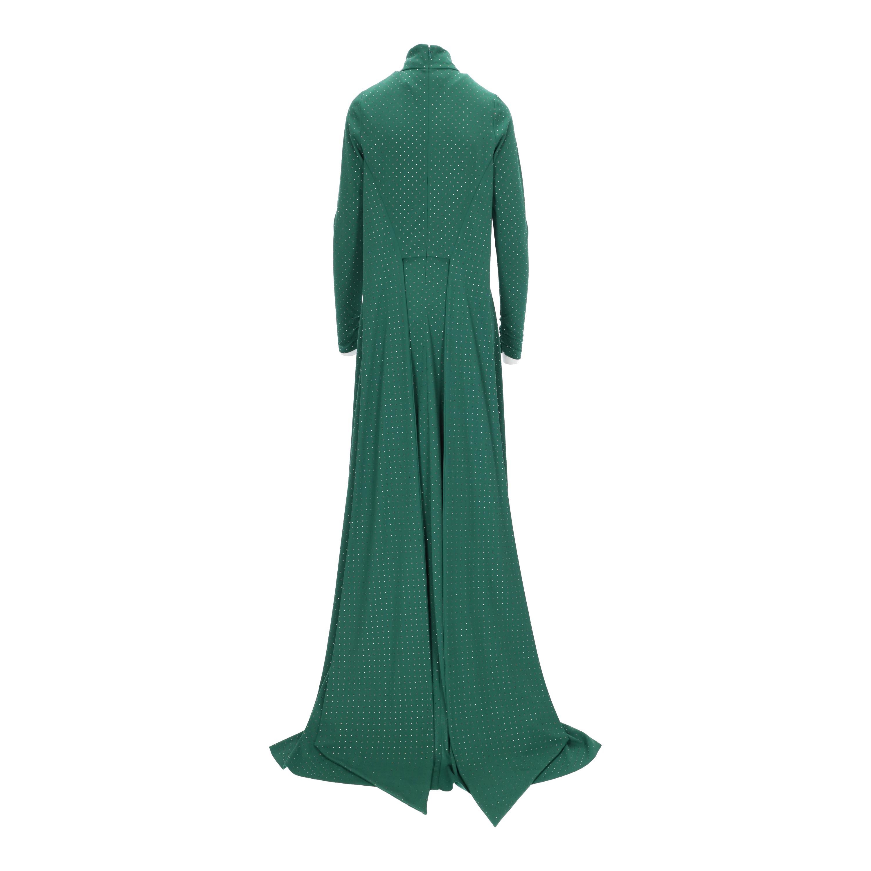 Marc Jacobs Green Crystal Long Gown - '10s In Excellent Condition For Sale In Milano, IT