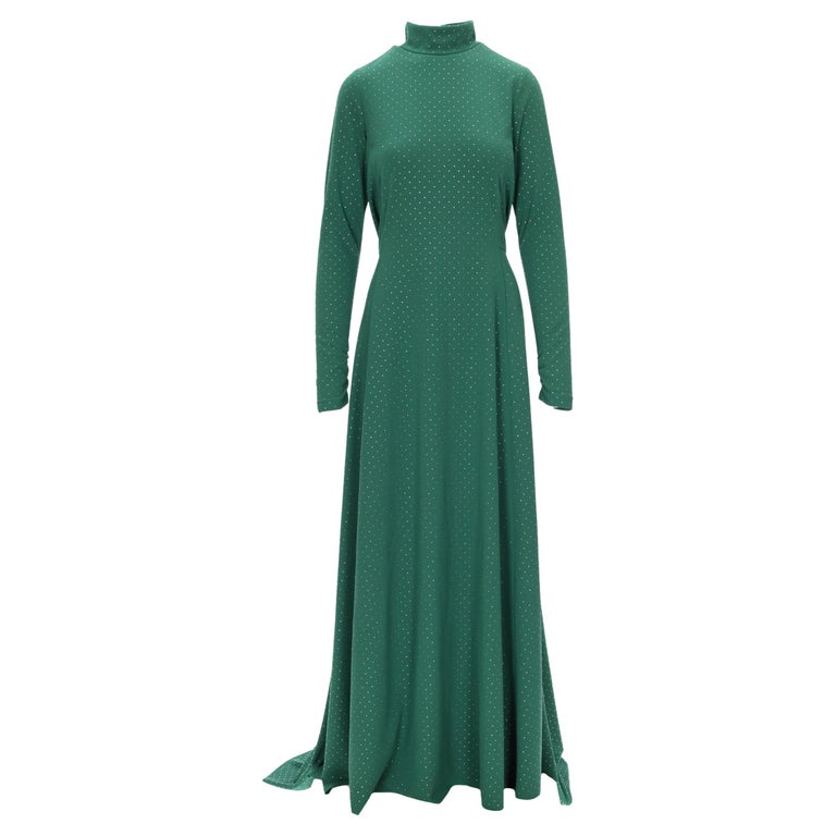 Marc Jacobs Green Crystal Long Gown - '10s For Sale at 1stDibs