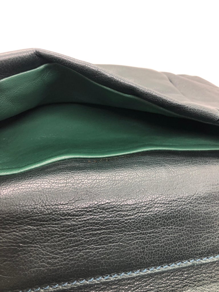 Marc Jacobs Green Leather Double Saddlebag w/ Top Handle and Metal