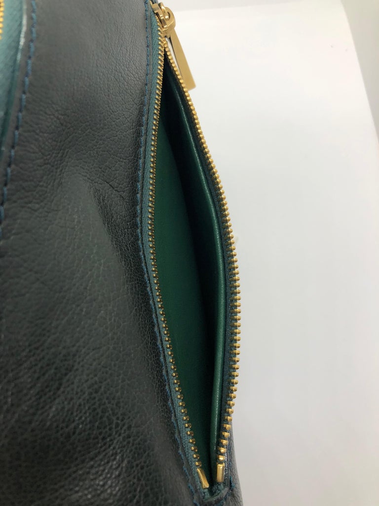 Marc Jacobs Green Leather Double Saddlebag w/ Top Handle and Metal