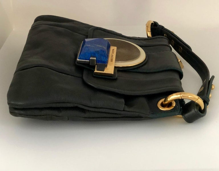 Marc Jacobs Green Leather Double Saddlebag w/ Top Handle and Metal