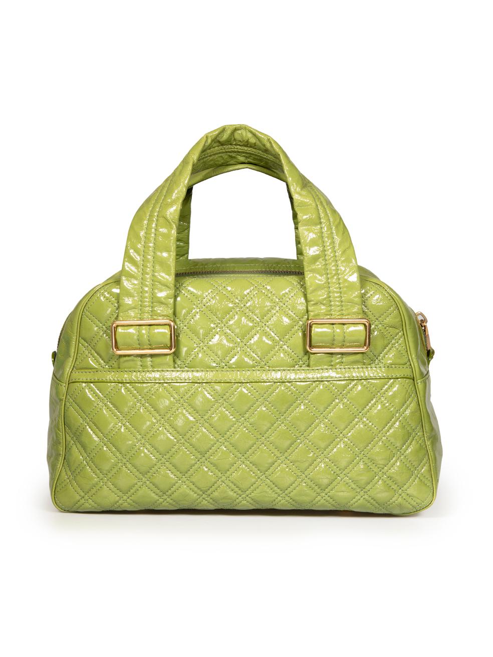 Marc Jacobs Green Patent Leather Ursula Bowler Bag In Good Condition In London, GB