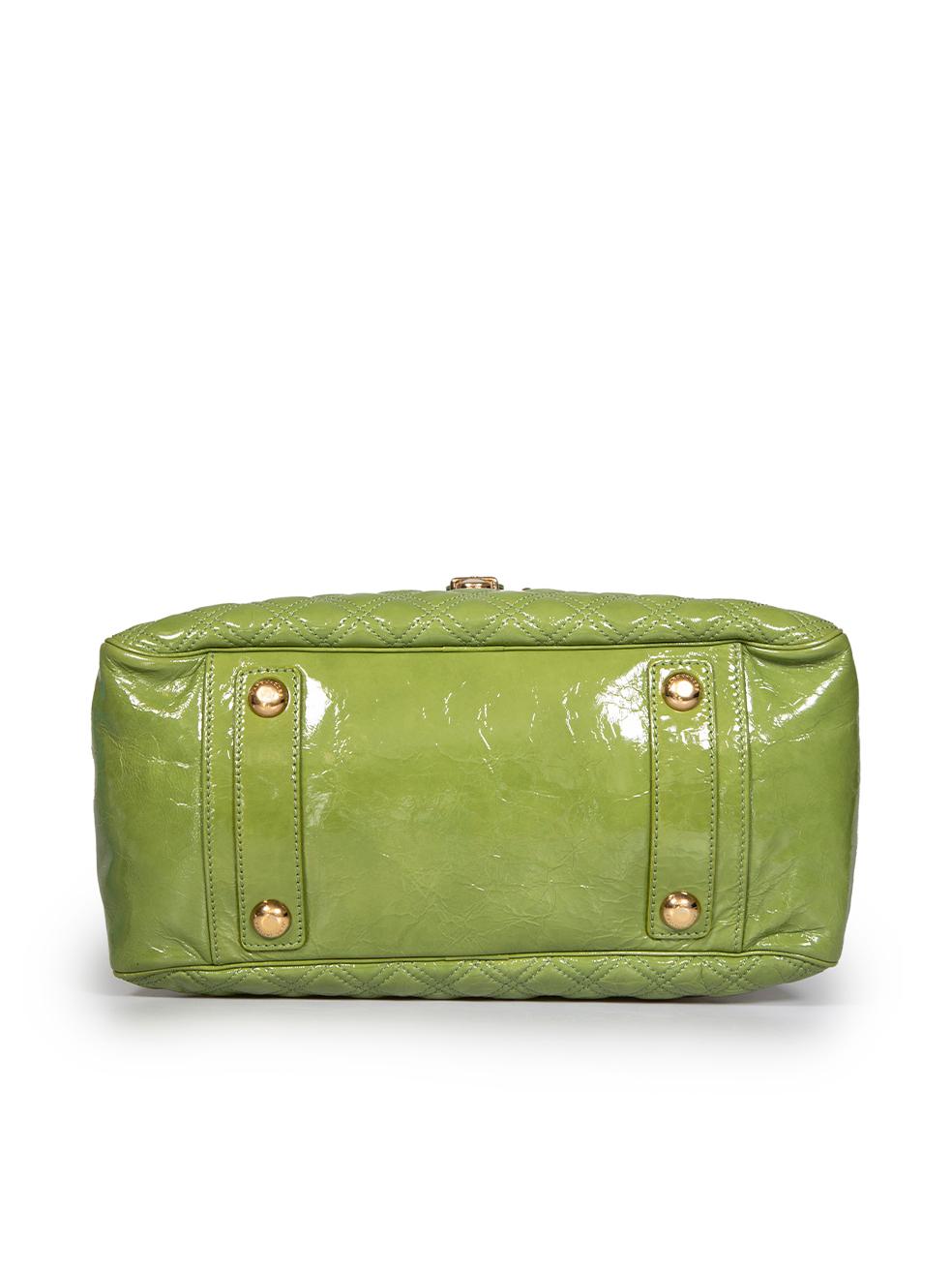 Women's Marc Jacobs Green Patent Leather Ursula Bowler Bag
