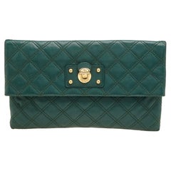 Marc Jacobs Green Quilted Leather Eugenie Clutch