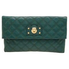 Marc Jacobs Clutch Eugenie in pelle trapuntata verde