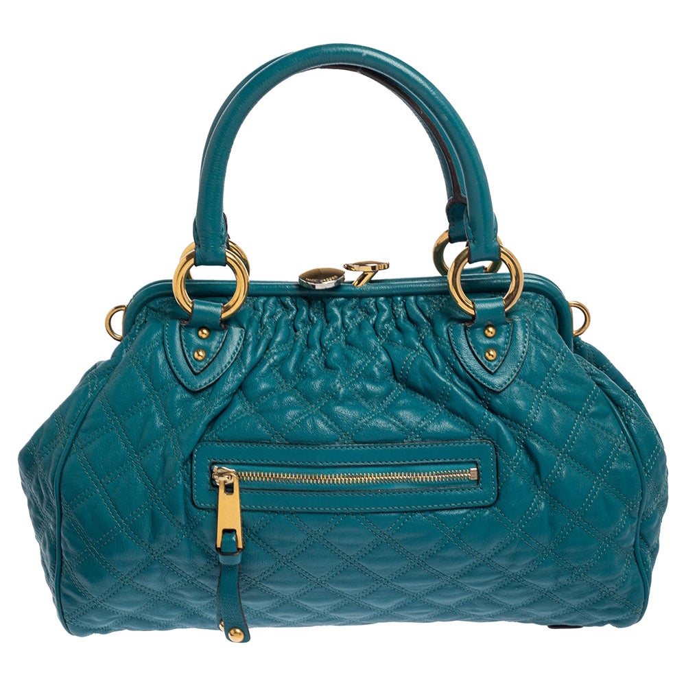 Marc Jacobs Green Quilted Leather Stam Satchel