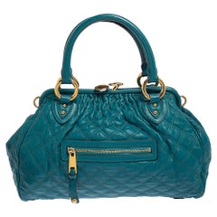 Marc Jacobs Green Quilted Leather Stam Satchel