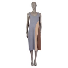 MARC JACOBS Grau-beige-braune Wolle COLORBLOCK SLEEVELESS Kleid 0 XXS