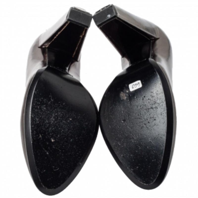 Marc Jacobs Grey Leather Block Heel Pumps Size 38.5 For Sale 2