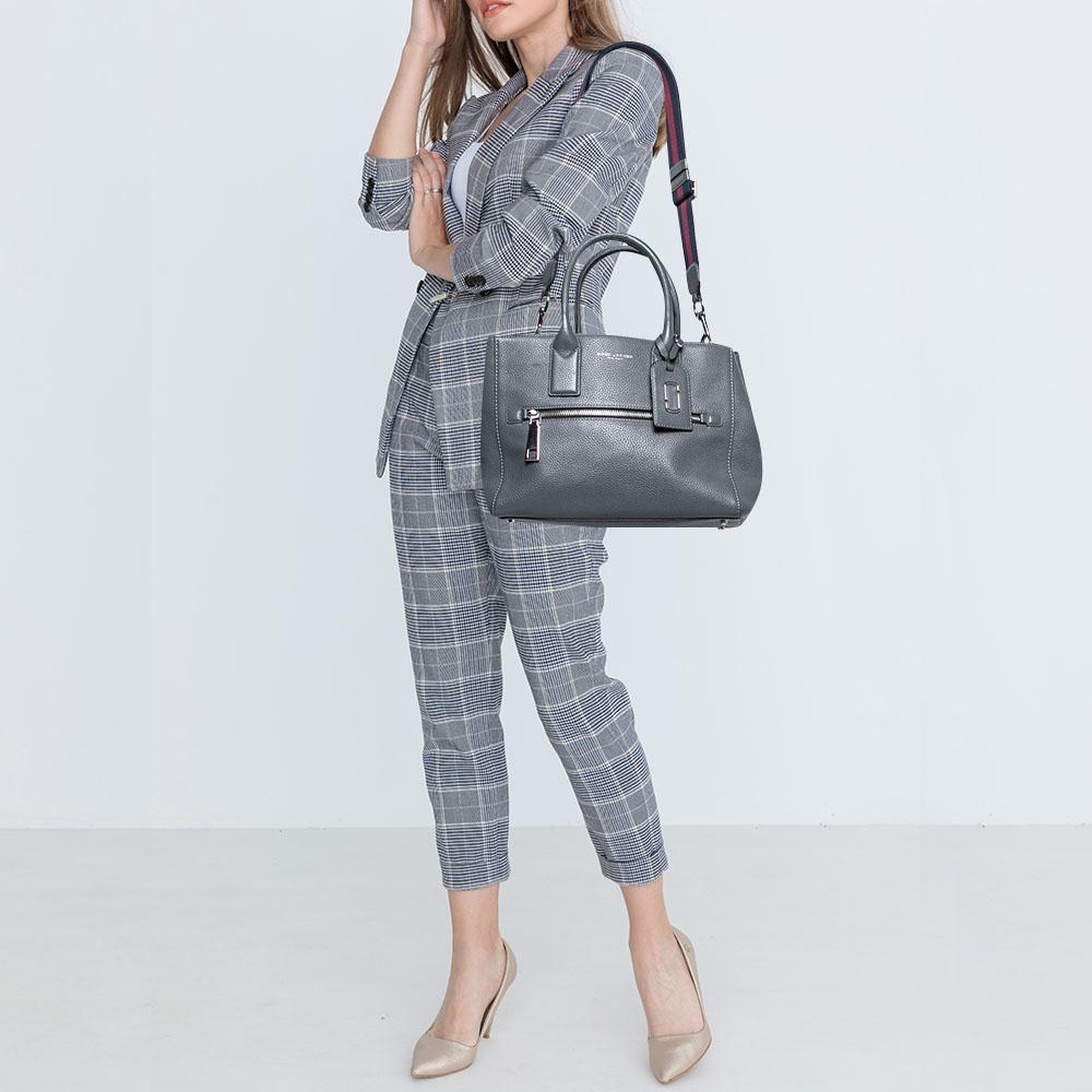 Gray Marc Jacobs Grey Leather Gotham East West Tote