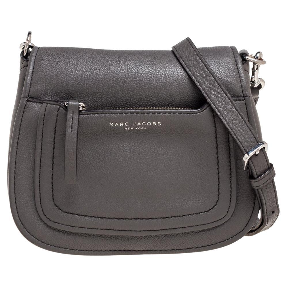 Marc Jacobs Metallic Grey Leather Stam Satchel For Sale at 1stDibs