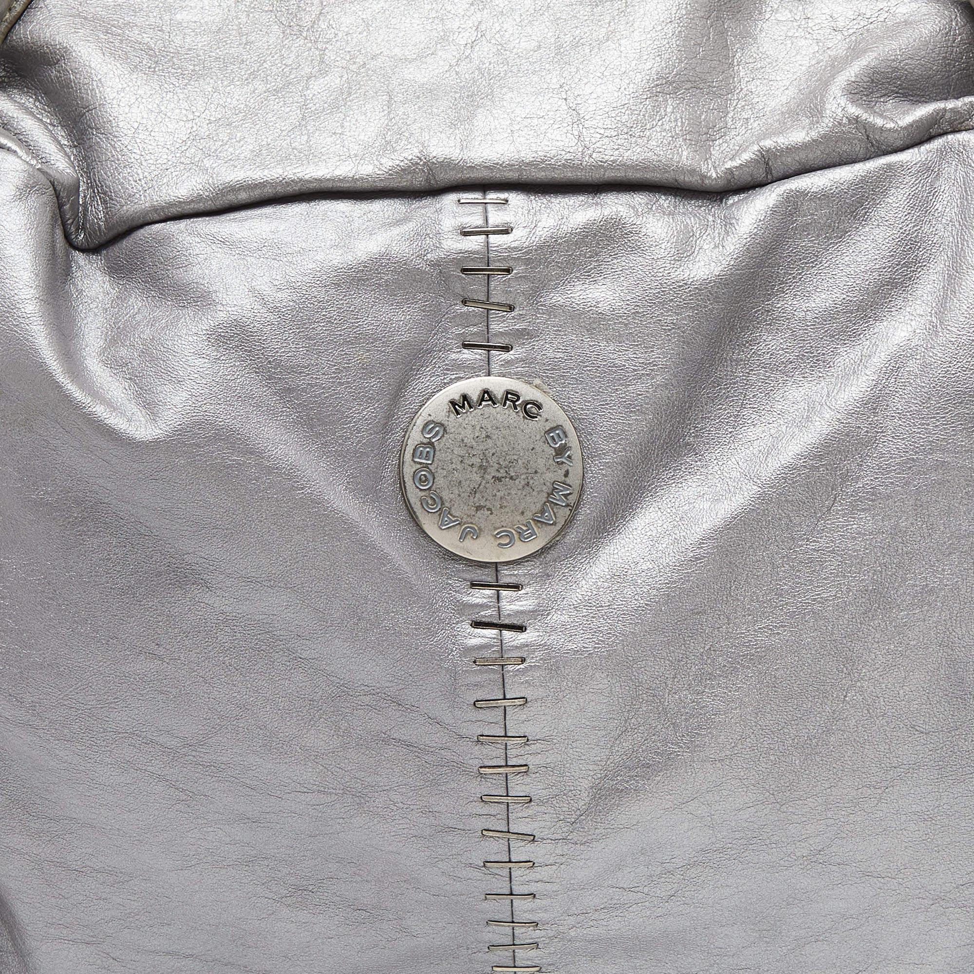 Women's Marc Jacobs Grey Leather Studded Hobo For Sale