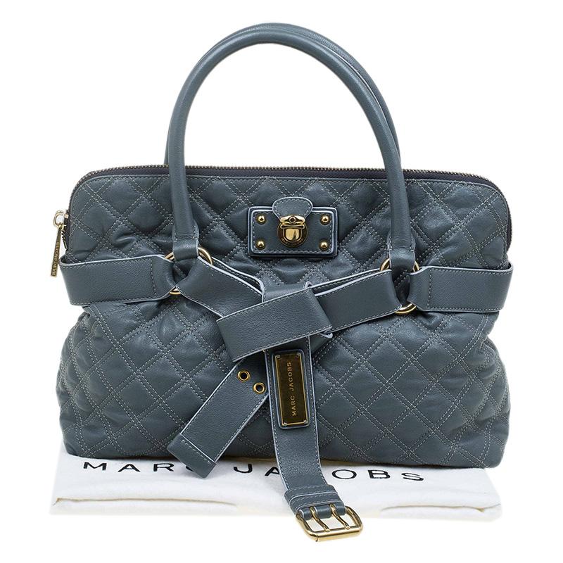 Marc Jacobs Grey Quilted Leather Bruna Belted Tote 13