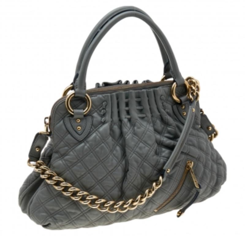 Marc Jacobs Borsa Cecilia in pelle trapuntata grigia in vendita 2