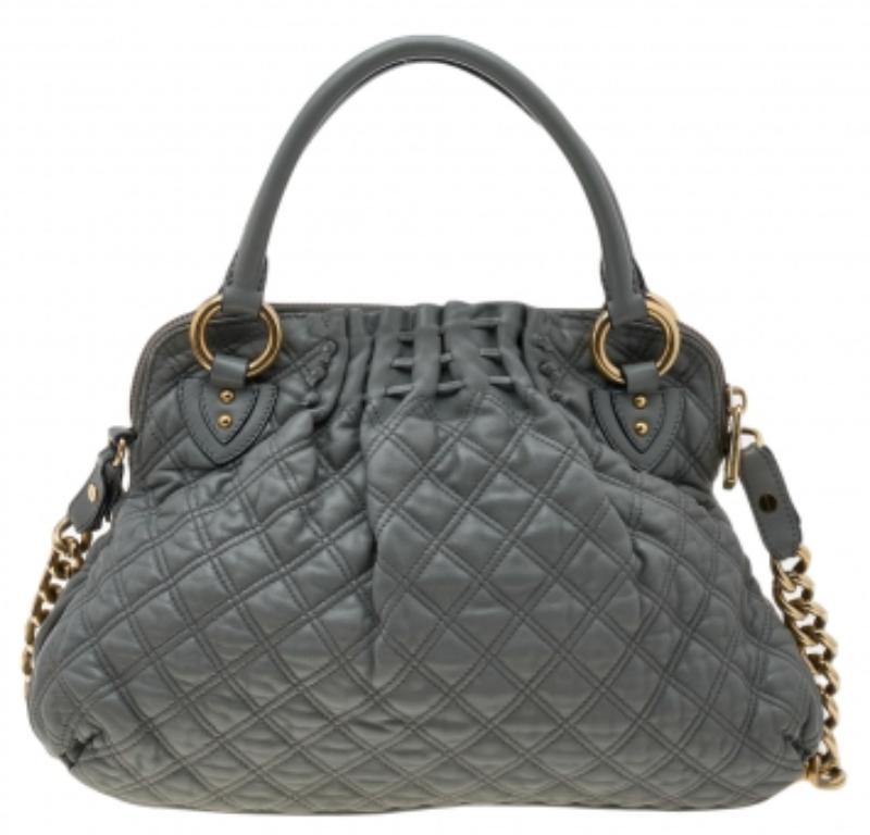 Marc Jacobs Borsa Cecilia in pelle trapuntata grigia in vendita 3
