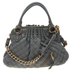 Marc Jacobs Grey Quilted Leather Cecilia Satchel