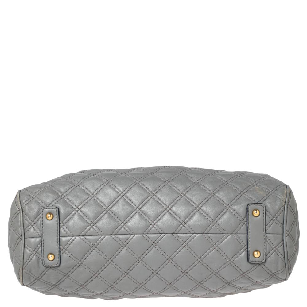 Women's Marc Jacobs Grey Quilted Leather Stam Satchel