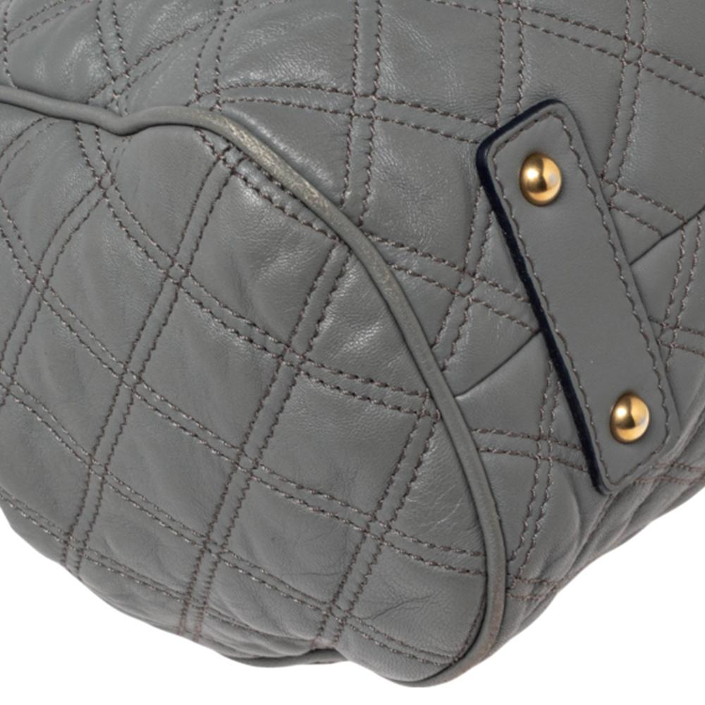 Marc Jacobs Grey Quilted Leather Stam Satchel 1