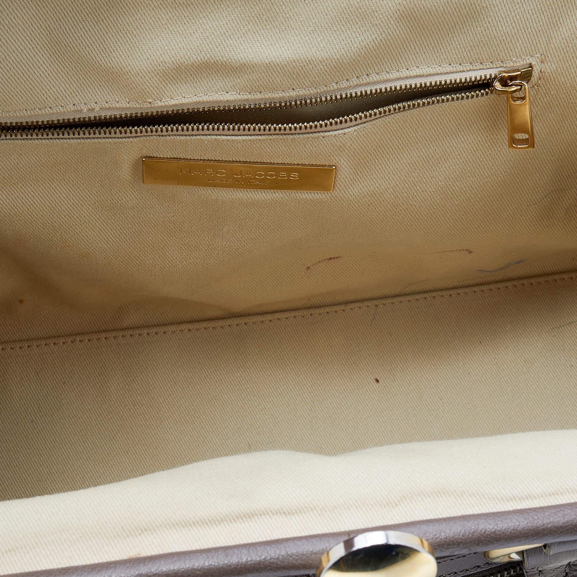 Marc Jacobs Grey Quilted Leather Stam Satchel 2
