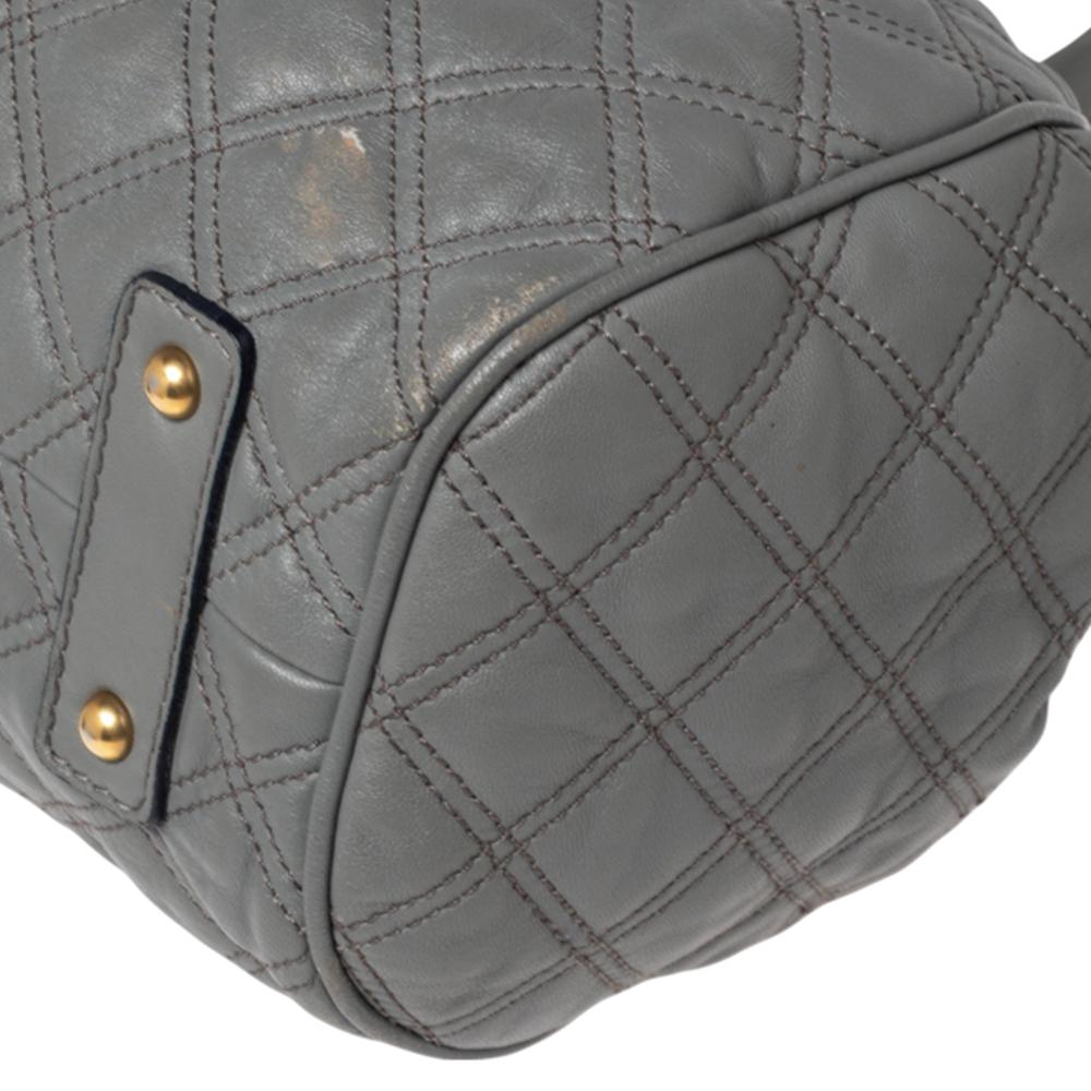 Marc Jacobs Grey Quilted Leather Stam Satchel 2