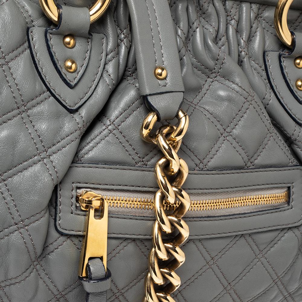 Marc Jacobs Grey Quilted Leather Stam Satchel 3