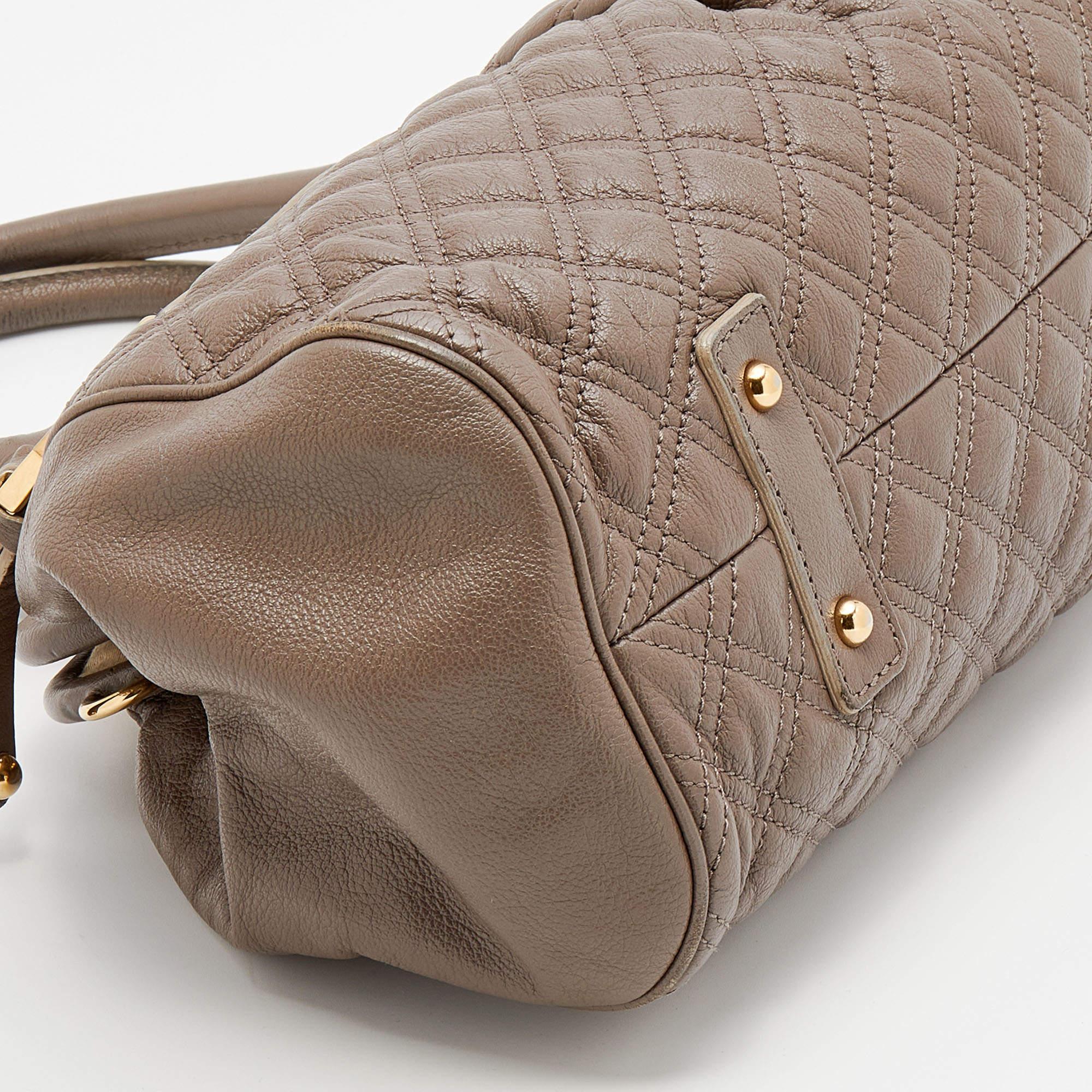 Marc Jacobs Grey Quilted Leather Stam Satchel 4