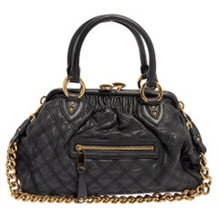 Marc Jacobs Grey Quilted Leather Stam Satchel