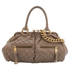 Marc Jacobs Grey Quilted Leather Stam Satchel