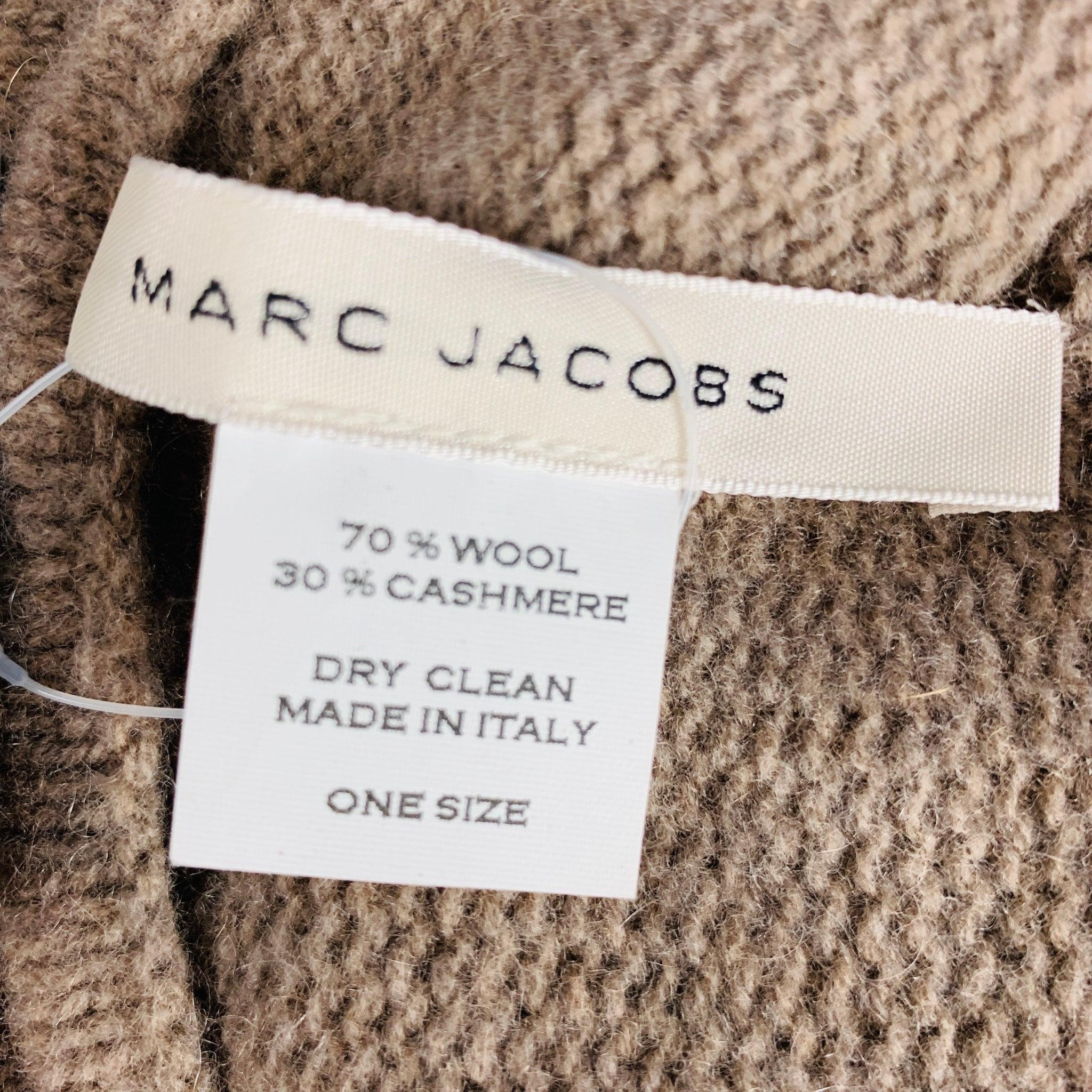 Men's MARC JACOBS Grey Taupe Knitted Wool Cashmere Blend Gloves For Sale