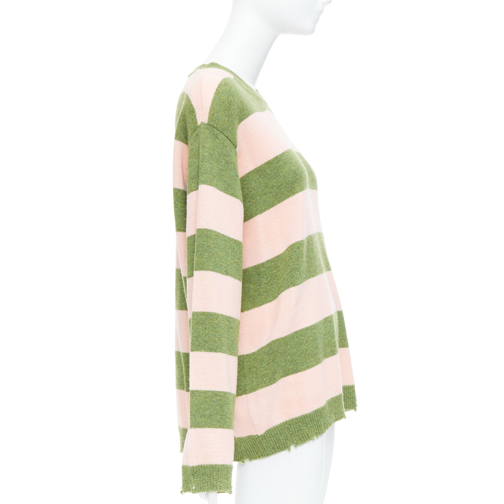 Pull oversize MARC JACOBS Grunge Sweater rose vert laine vieillie M Excellent état - En vente à Hong Kong, NT