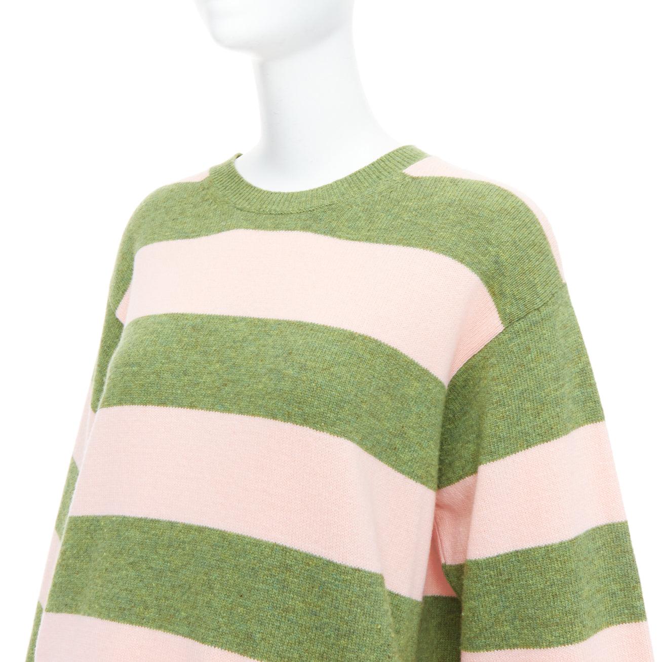 Pull oversize MARC JACOBS Grunge Sweater rose vert laine vieillie M en vente 2