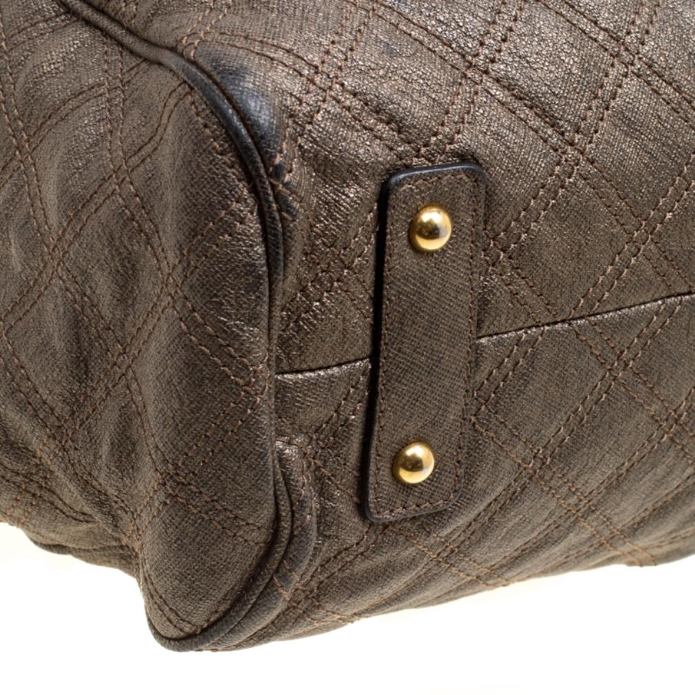 Marc Jacobs Gun Metal Quilted Leather Stam Shoulder Bag 5