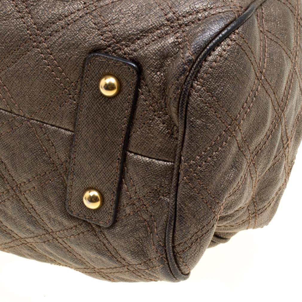 Marc Jacobs Gun Metal Quilted Leather Stam Shoulder Bag 3