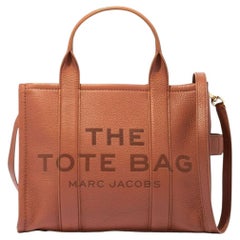Marc Jacobs Hammered Leather Tote Bag — Brown