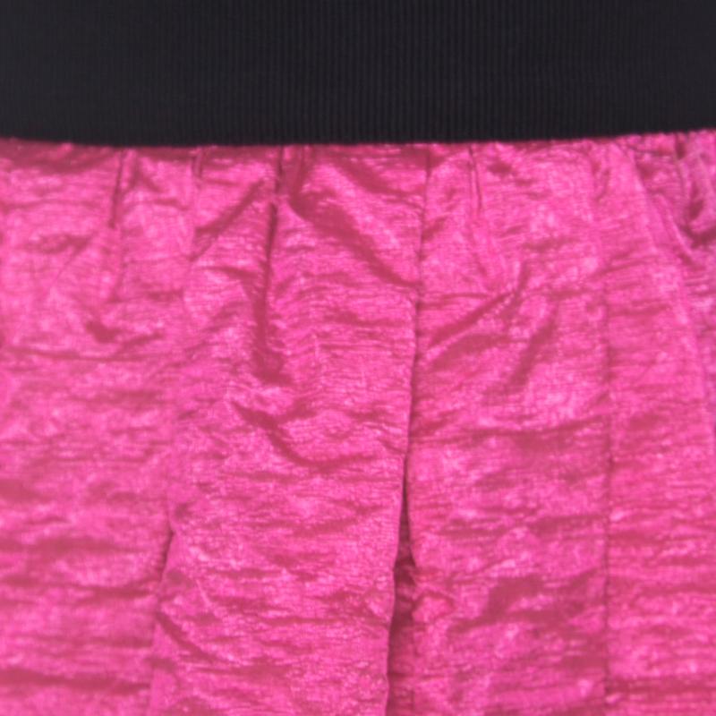 Marc Jacobs Hot Pink Crinkled Silk Tulle Layered Maxi Skirt M 1
