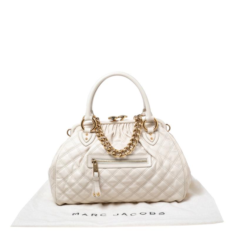 Marc Jacobs Ivory Quilted Leather Stam Satchel 8