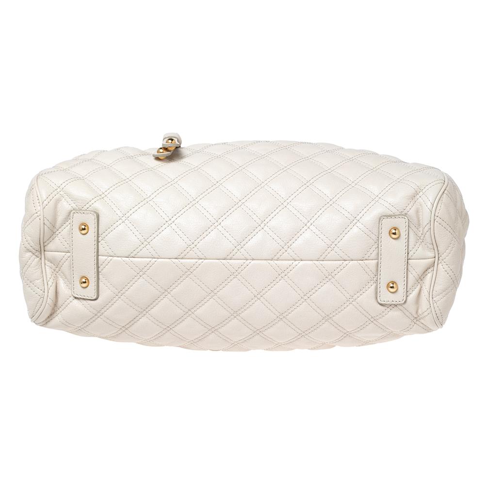 Marc Jacobs Ivory Quilted Leather Stam Satchel 3