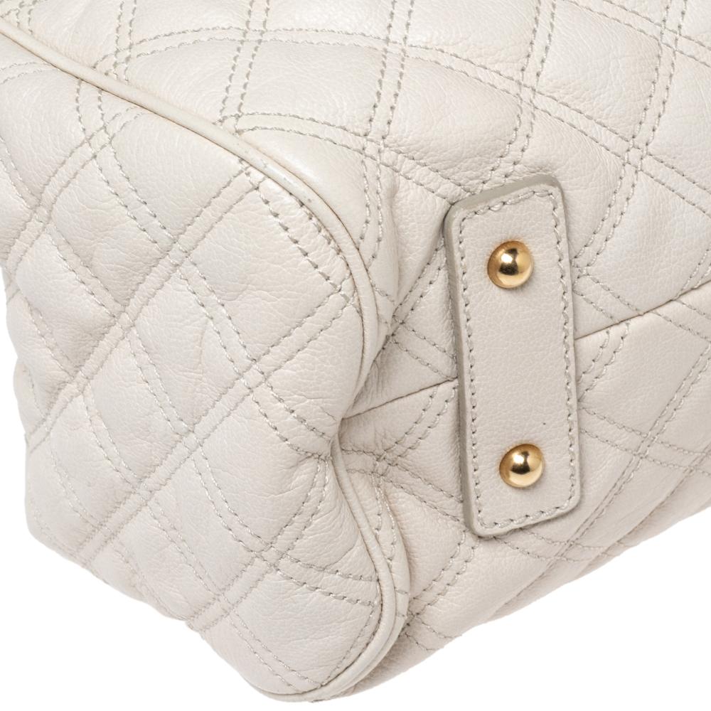 Marc Jacobs Ivory Quilted Leather Stam Satchel 4
