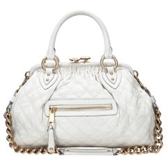 Marc Jacobs Ivory Quilted Leather Stam Satchel