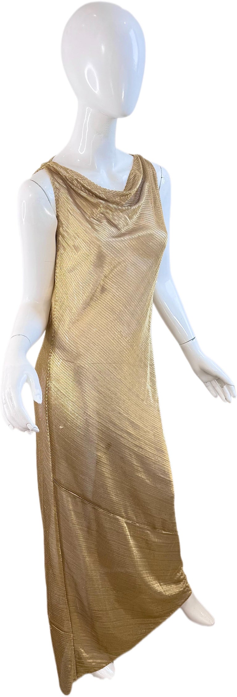 marc jacobs gold lame dress Marc Jacobs Sequin V-Neck Dress in Gold