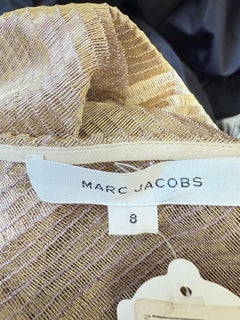 Marc Jacobs Late 90s Sz 8 Gold Metal Link Column Evening Gown Runway Dress Gown